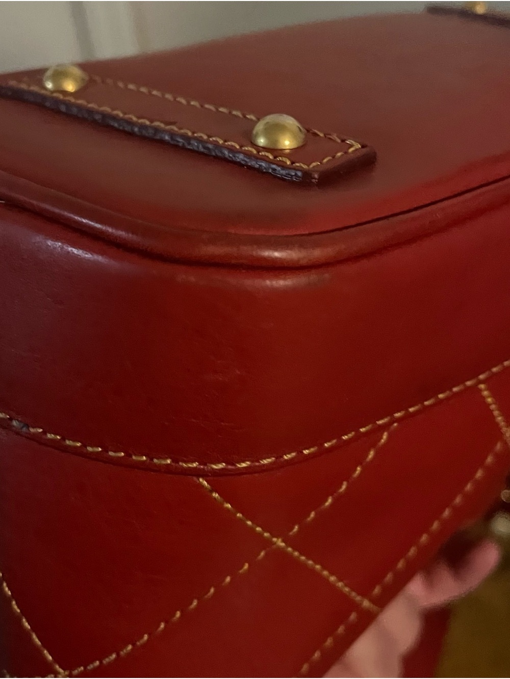 Dooney & Bourke Red Quilted Leather Shoulder Bag with Tassel - Picture 9 of 12